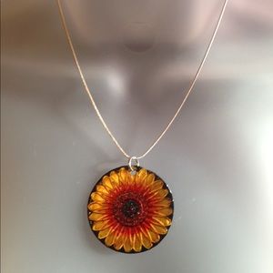Handmade Soda Can Sunflower Necklace